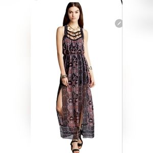 Reg $165 Free People  Moroccan Print Lace Yoke Maxi Dress